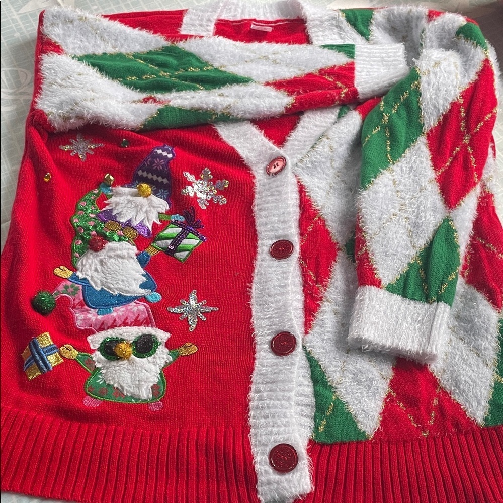 Festive Red and Green Women's Sweater
